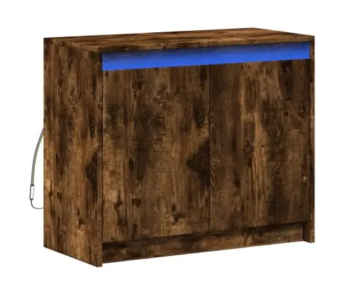 Kumode Ar Led, Ozolkoka Krāsa, 72X34X61 Cm, Inženierijas Koks Vidaxl