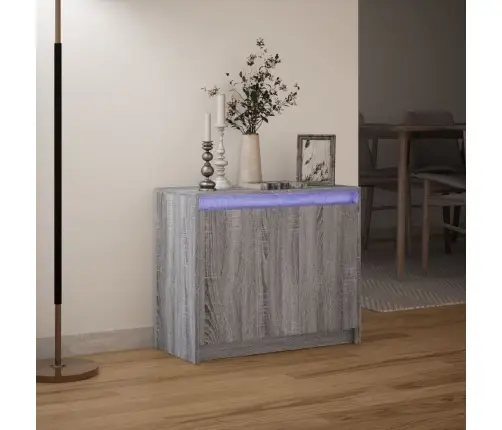 Šoninė Spintelė Su Led, Pilka Ąžuolo, 72X34X61cm Mediena