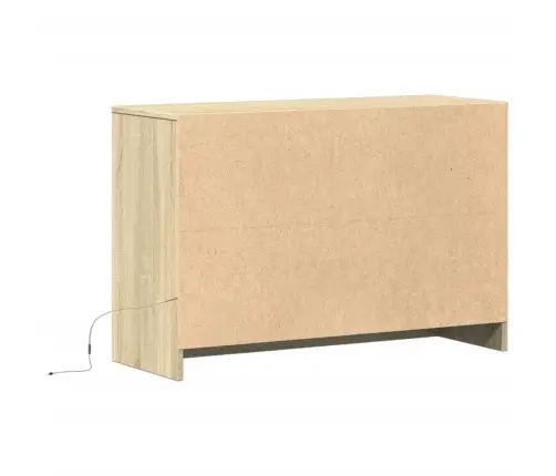 Televizoriaus Spintelė Su Led, Ąžuolo, 91X34X61cm Mediena