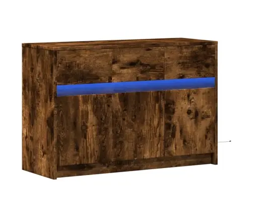 Telerikapp Led-Tuledega, Suitsutamm, 91X34X61 cm Tehispuit