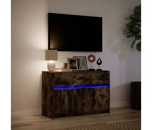 Telerikapp Led-Tuledega, Suitsutamm, 91X34X61 cm Tehispuit
