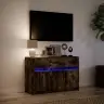 Telerikapp Led-Tuledega, Suitsutamm, 91X34X61 cm Tehispuit