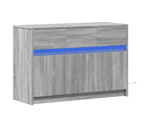 Tv Skapītis Ar Led, Pelēks, 91X34X61 Cm, Inženierijas Koks Vidaxl