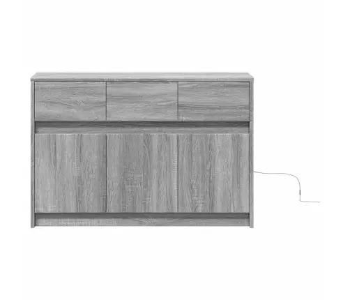 Tv Skapītis Ar Led, Pelēks, 91X34X61 Cm, Inženierijas Koks Vidaxl