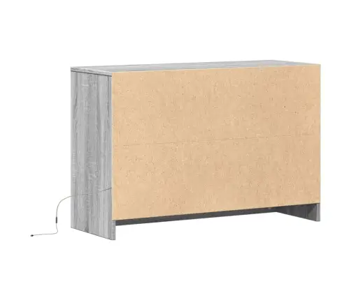 Tv Skapītis Ar Led, Pelēks, 91X34X61 Cm, Inženierijas Koks Vidaxl