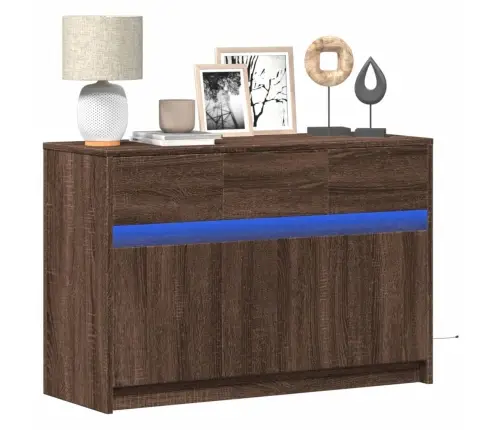 Televizoriaus Spintelė Su Led, Ruda, 91X34X61cm Mediena