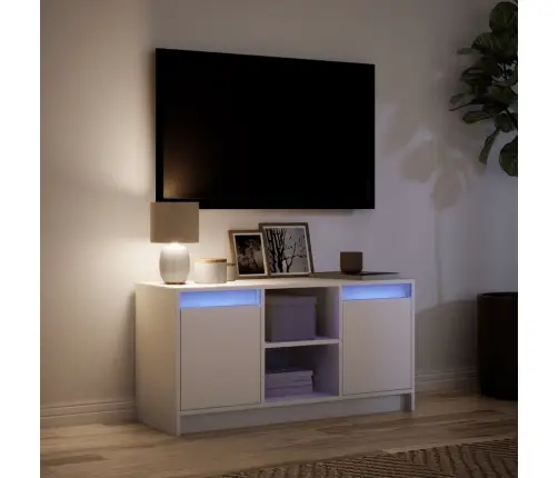 Tv Skapītis Ar Led, Balts, 100X34X50 Cm, Inženierijas Koks Vidaxl