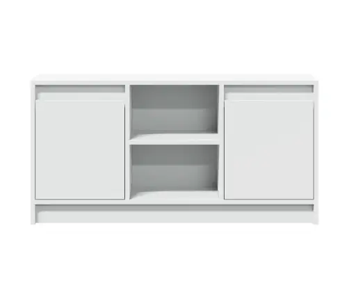 Tv Skapītis Ar Led, Balts, 100X34X50 Cm, Inženierijas Koks Vidaxl
