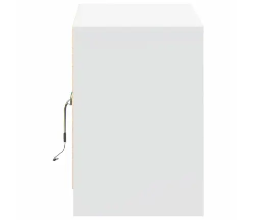Tv Skapītis Ar Led, Balts, 100X34X50 Cm, Inženierijas Koks Vidaxl