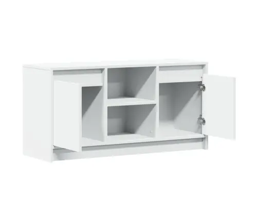 Tv Skapītis Ar Led, Balts, 100X34X50 Cm, Inženierijas Koks Vidaxl