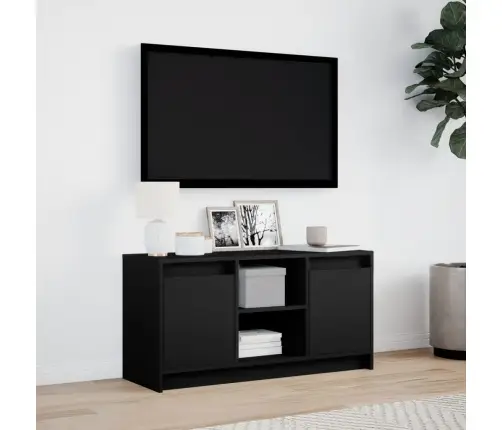 Tv Skapītis Ar Led, Melns, 100X34X50 Cm, Inženierijas Koks Vidaxl