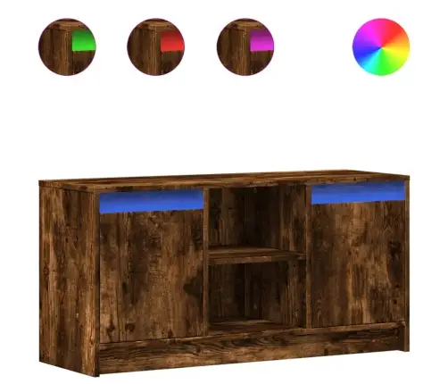 Tv Skapītis Ar Led, Koka Krāsa, 100X34X50 Cm, Inženierijas Koks Vidaxl