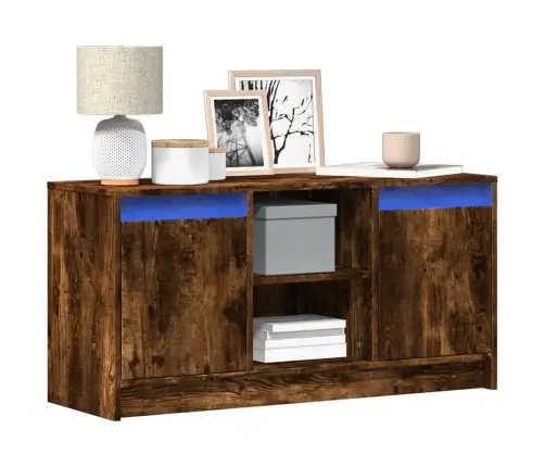 Tv Skapītis Ar Led, Koka Krāsa, 100X34X50 Cm, Inženierijas Koks Vidaxl