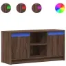Televizoriaus Spintelė Su Led, Ruda, 100X34X50cm Mediena