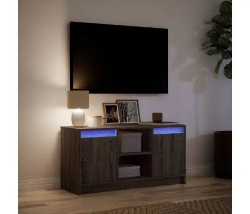 Televizoriaus Spintelė Su Led, Ruda, 100X34X50cm Mediena