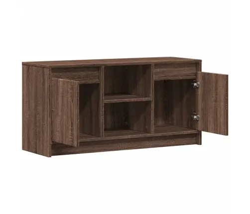 Televizoriaus Spintelė Su Led, Ruda, 100X34X50cm Mediena