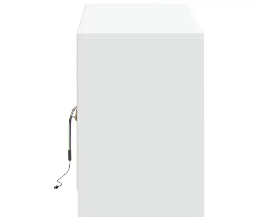 Tv Skapītis Ar Led, Balts, 139,5X34X50 Cm, Inženierijas Koks Vidaxl