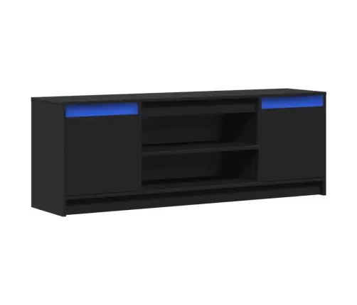 Tv Skapītis Ar Led, Melns, 139,5X34X50 Cm, Inženierijas Koks Vidaxl