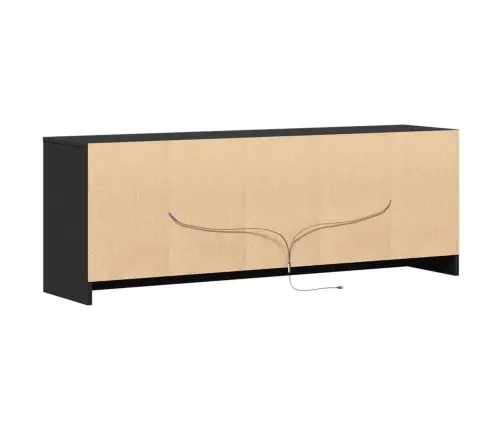 Tv Skapītis Ar Led, Melns, 139,5X34X50 Cm, Inženierijas Koks Vidaxl