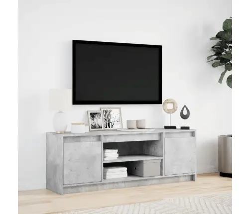Televizoriaus Spintelė Su Led, Betono, 139,5X34X50cm Mediena