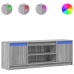 Tv Skapītis Ar Led, Pelēks, 139,5X34X50 Cm, Inženierijas Koks Vidaxl