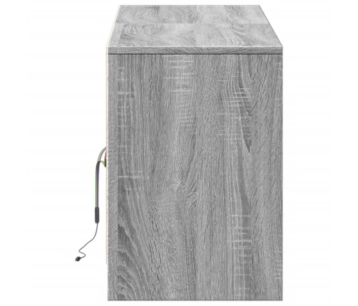 Tv Skapītis Ar Led, Pelēks, 139,5X34X50 Cm, Inženierijas Koks Vidaxl