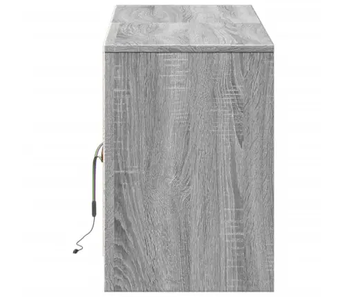 Tv Skapītis Ar Led, Pelēks, 139,5X34X50 Cm, Inženierijas Koks Vidaxl