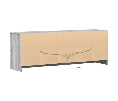 Tv Skapītis Ar Led, Pelēks, 139,5X34X50 Cm, Inženierijas Koks Vidaxl