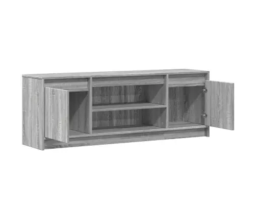 Tv Skapītis Ar Led, Pelēks, 139,5X34X50 Cm, Inženierijas Koks Vidaxl