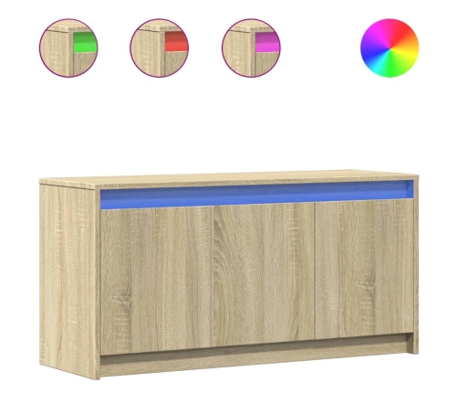 Tv Skapītis Ar Led, Koka Krāsa, 100X34X50 Cm, Inženierijas Koks Vidaxl