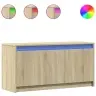 Tv Skapītis Ar Led, Koka Krāsa, 100X34X50 Cm, Inženierijas Koks Vidaxl