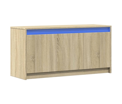 Tv Skapītis Ar Led, Koka Krāsa, 100X34X50 Cm, Inženierijas Koks Vidaxl