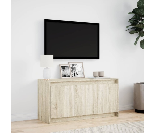 Tv Skapītis Ar Led, Koka Krāsa, 100X34X50 Cm, Inženierijas Koks Vidaxl