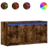 Telerikapp Led-Tuledega, Suitsutamm, 100X34X50 cm Tehispuit
