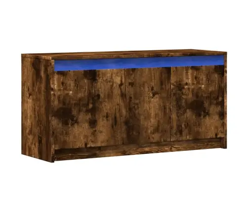 Telerikapp Led-Tuledega, Suitsutamm, 100X34X50 cm Tehispuit
