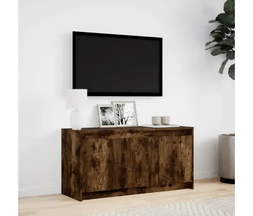 Telerikapp Led-Tuledega, Suitsutamm, 100X34X50 cm Tehispuit