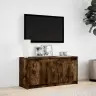 Telerikapp Led-Tuledega, Suitsutamm, 100X34X50 cm Tehispuit