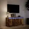 Telerikapp Led-Tuledega, Suitsutamm, 100X34X50 cm Tehispuit