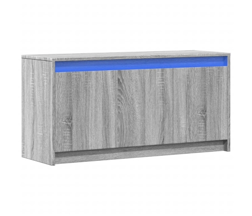 Tv Skapītis Ar Led, Pelēks, 100X34X50 Cm, Inženierijas Koks Vidaxl