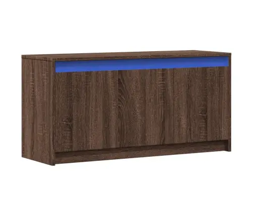 Televizoriaus Spintelė Su Led, Ruda, 100X34X50cm Mediena