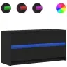 Tv Skapītis Ar Led, Melns, 100X34X50 Cm, Inženierijas Koks Vidaxl