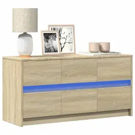 Tv Skapītis Ar Led, Koka Krāsa, 100X34X50 Cm, Inženierijas Koks Vidaxl