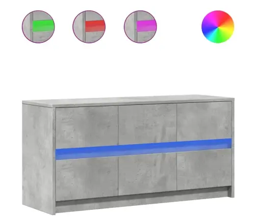 Telerikapp Led-Tuledega, Betoonhall, 100X34X50 cm Tehispuit