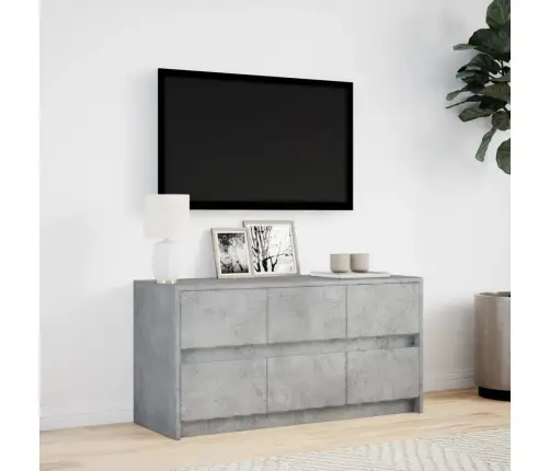 Telerikapp Led-Tuledega, Betoonhall, 100X34X50 cm Tehispuit