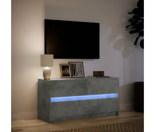 Telerikapp Led-Tuledega, Betoonhall, 100X34X50 cm Tehispuit