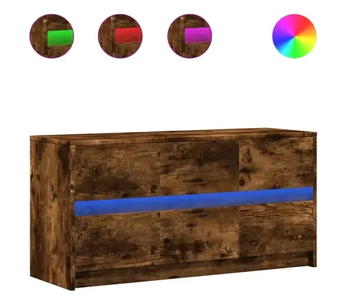 Tv Skapītis Ar Led, Koka Krāsa, 100X34X50 Cm, Inženierijas Koks Vidaxl