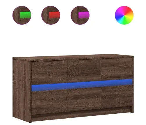 Tv Skapītis Ar Led, Brūna Ozola, 100X34X50Cm, Inženierijas Koks Vidaxl