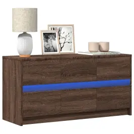 Tv Skapītis Ar Led, Brūna Ozola, 100X34X50Cm, Inženierijas Koks Vidaxl