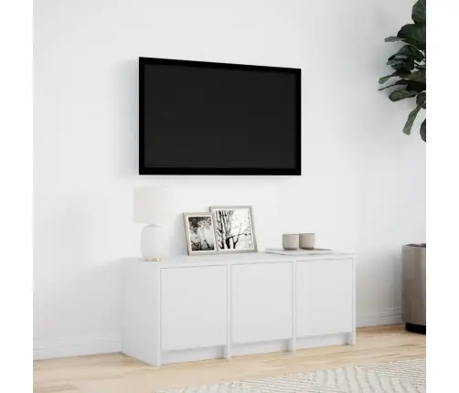 Tv Skapītis Ar Led, Balts, 97X34X40 Cm, Inženierijas Koks Vidaxl