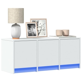 Tv Skapītis Ar Led, Balts, 97X34X40 Cm, Inženierijas Koks Vidaxl